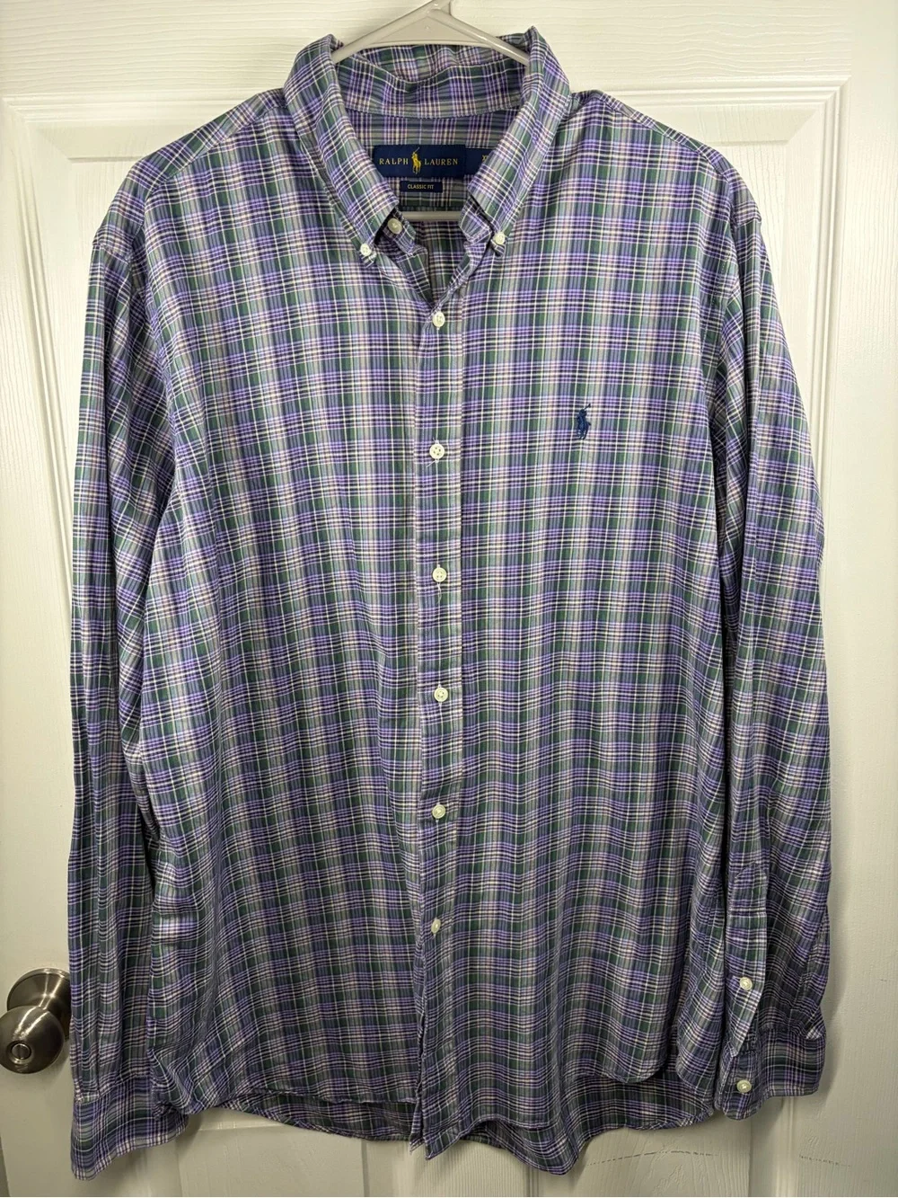 Polo by Ralph Lauren Purple & Green Plaid Button-Down Shirt
